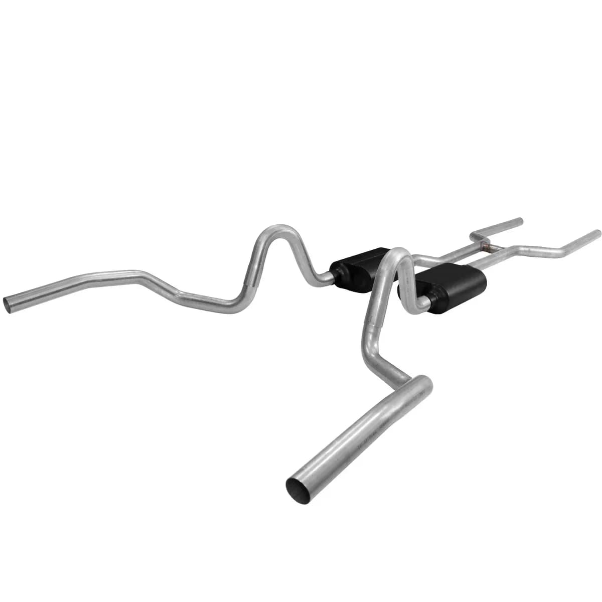 68-72 GM A-Body V-8 All 2.50in Mandrel Bent Tubing From Trans X-Member Back Incl. H-Pipe Hardware Super 40 Series Mufflers American Thunder DOR 16 Gauge 409S Stainless Steel.