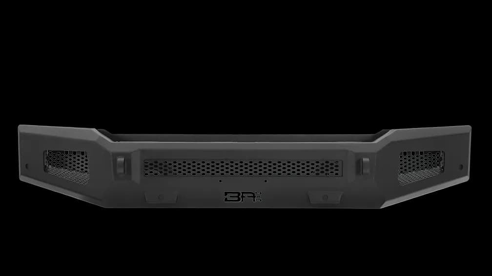 Ambush Series Front Bumper; 3/16 And 1/4 in. Roll Steel; Non Winch; 30 in. Dual Row/4 Cube Style LED Light Mount; Black; Steel;