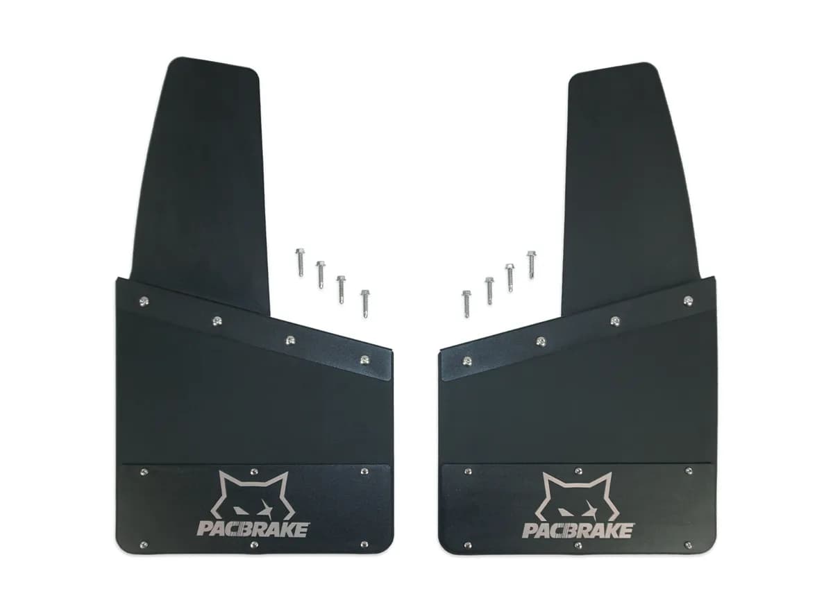 Pacbrake Kickback Mud Flap Set Universal Black Powder Coated 14 w x 14 l Hp10580-14-14