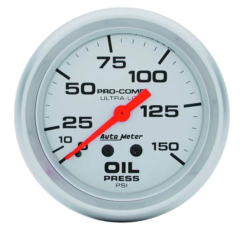 Gauge, Oil Pressure, 2 5/8", 150psi, Mechanical, Ultra-Lite