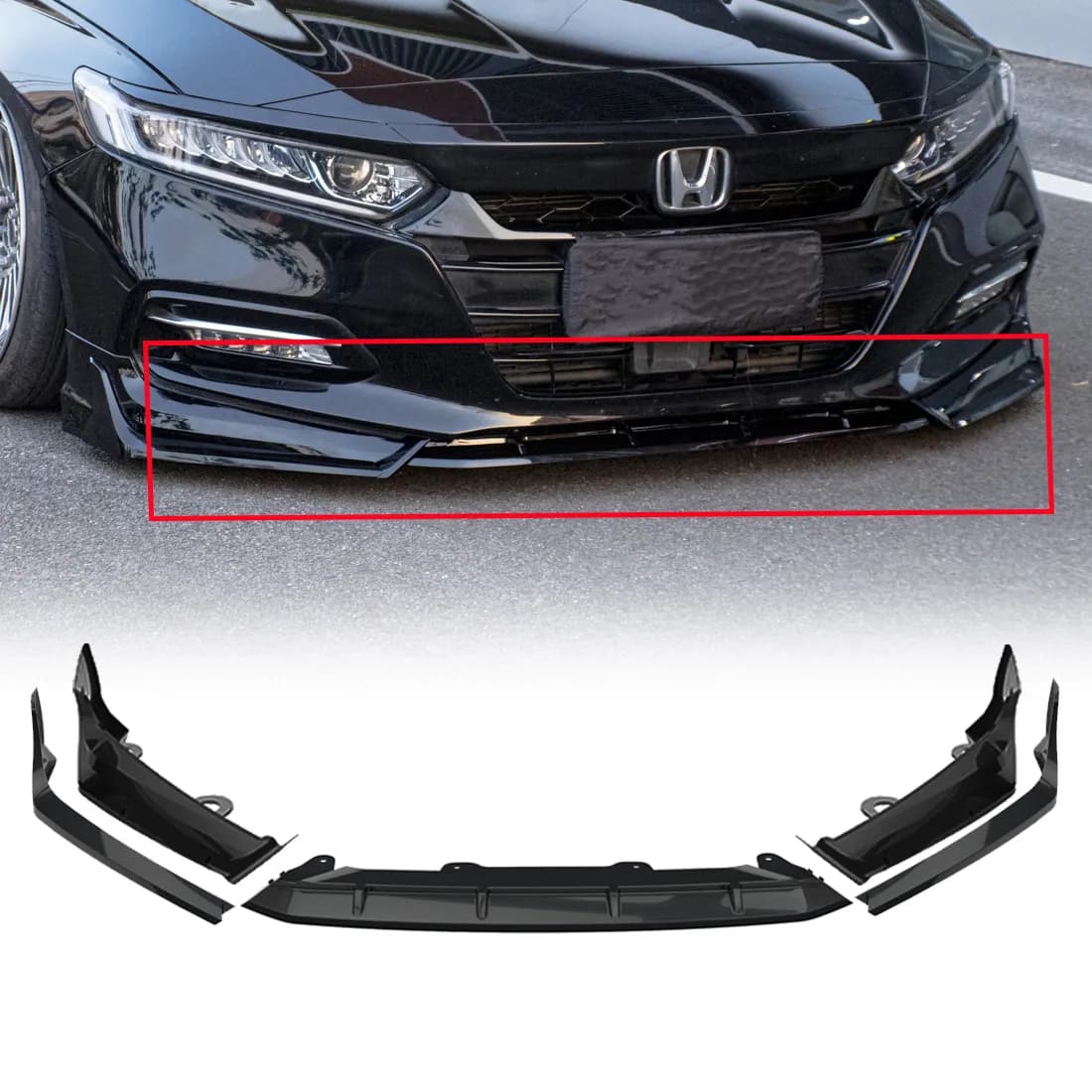 American Modified Aerodynamic Front Lip Spoiler, Black - AMHMBA00203