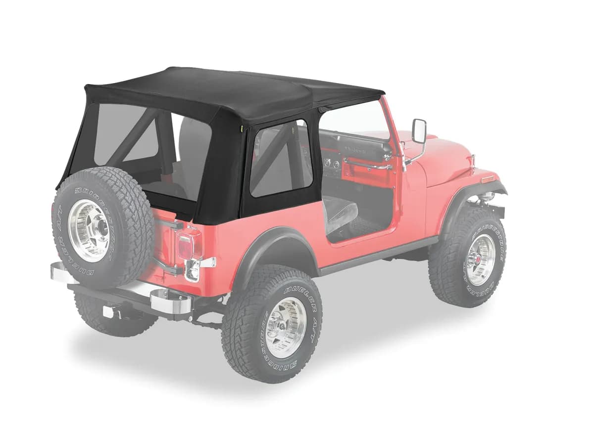 Black Denim Supertop Classic Skins Supertop Classic Replacement Skins, Clear Windows Jeep 76-86 CJ7 Must have Supertop hardware; no doors incl.; Clear side and rear windows