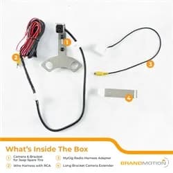 SummitView™ For Jeep® Adjustable Rear Vision System; For Aftermarket Display; Non-Removable Parking Gridlines; High Quality CMOS Camera; Exclusive Stainless Steel Rear Tire Mount;