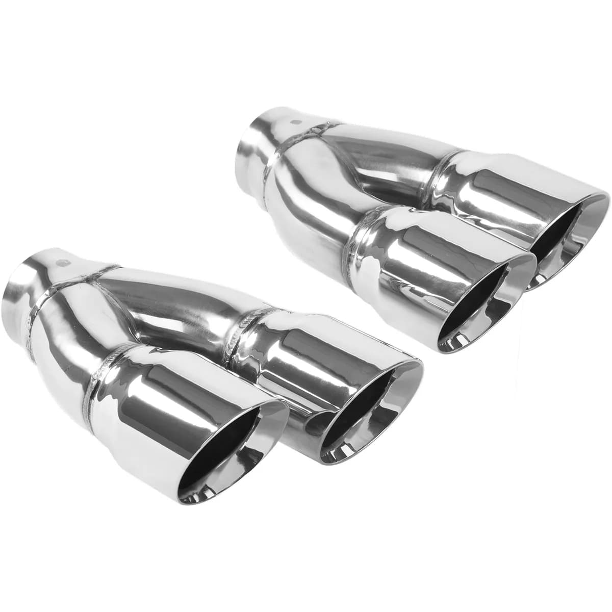 Exhaust Tips 2.25in Id/Dual 3in od 9.75in Oal ss dw Pair