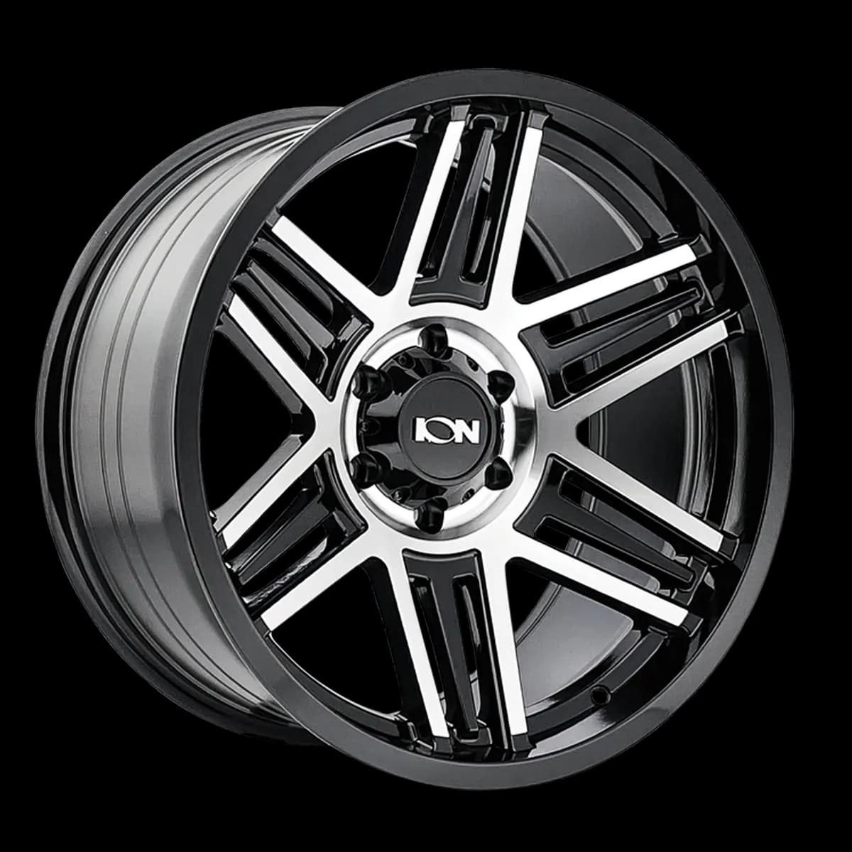 Cast Aluminum Wheels 147 BM 17x9 Machined Black 8 On 180 Bolt Pattern 0 Offset ION Wheels