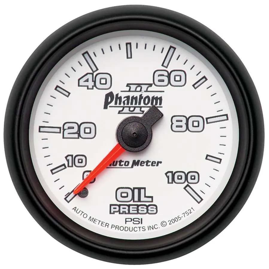 Gauge, Oil Pressure, 2 1/16", 100psi, Mechanical, Phantom II