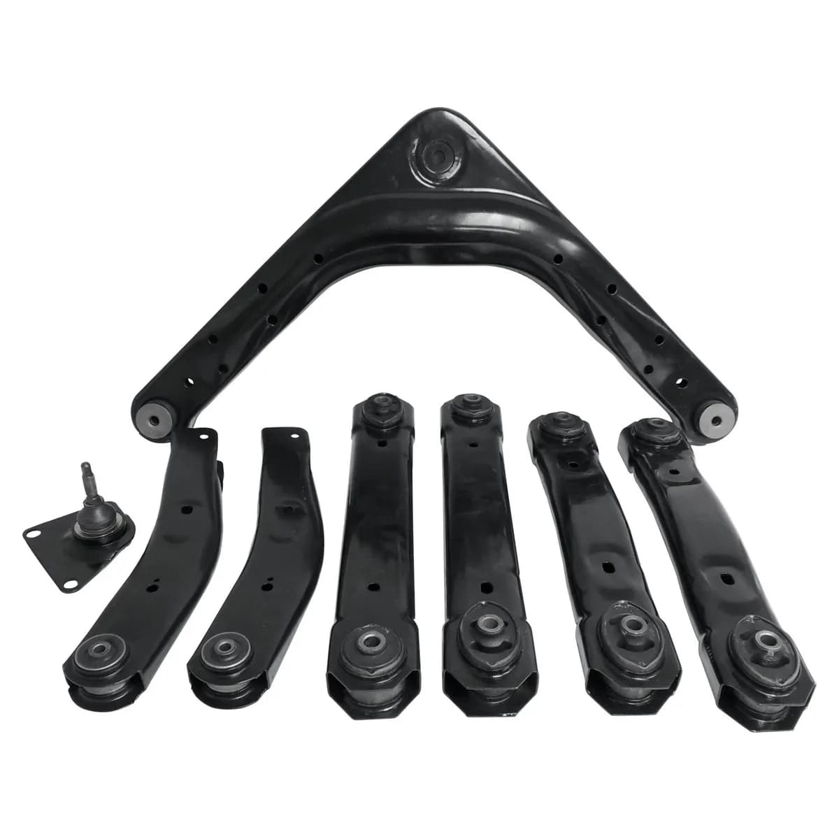 Black Control Arm Kit Front & Rear Control Arm Kit;includes Left And Right Front And Rear Upper And Lower Control Arms And Rear Upper Ball Joint