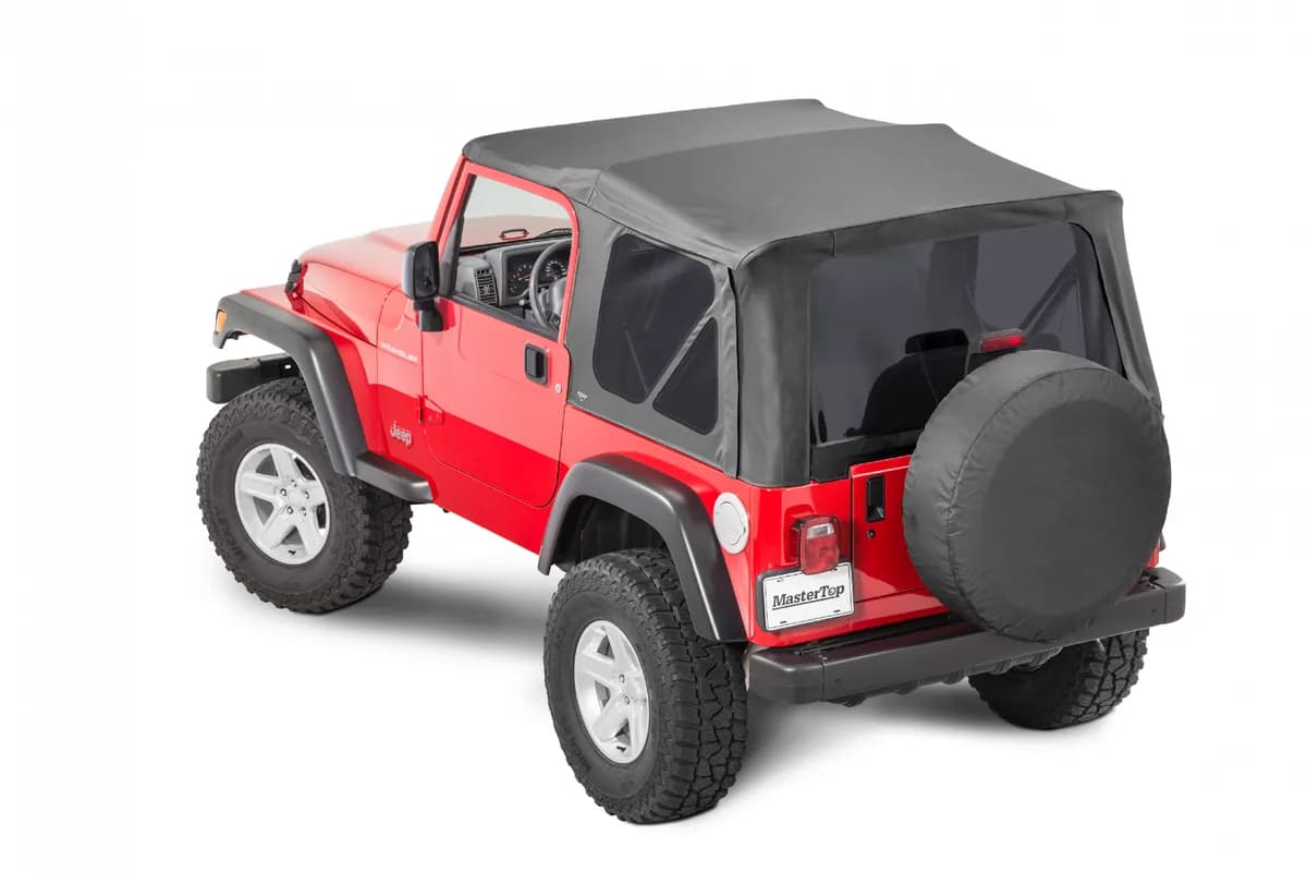 Jeep TJ Replacement Top No Doorskins Tinted Glass For 97-06 Jeep Wrangler TJ Black Diamond MasterTop