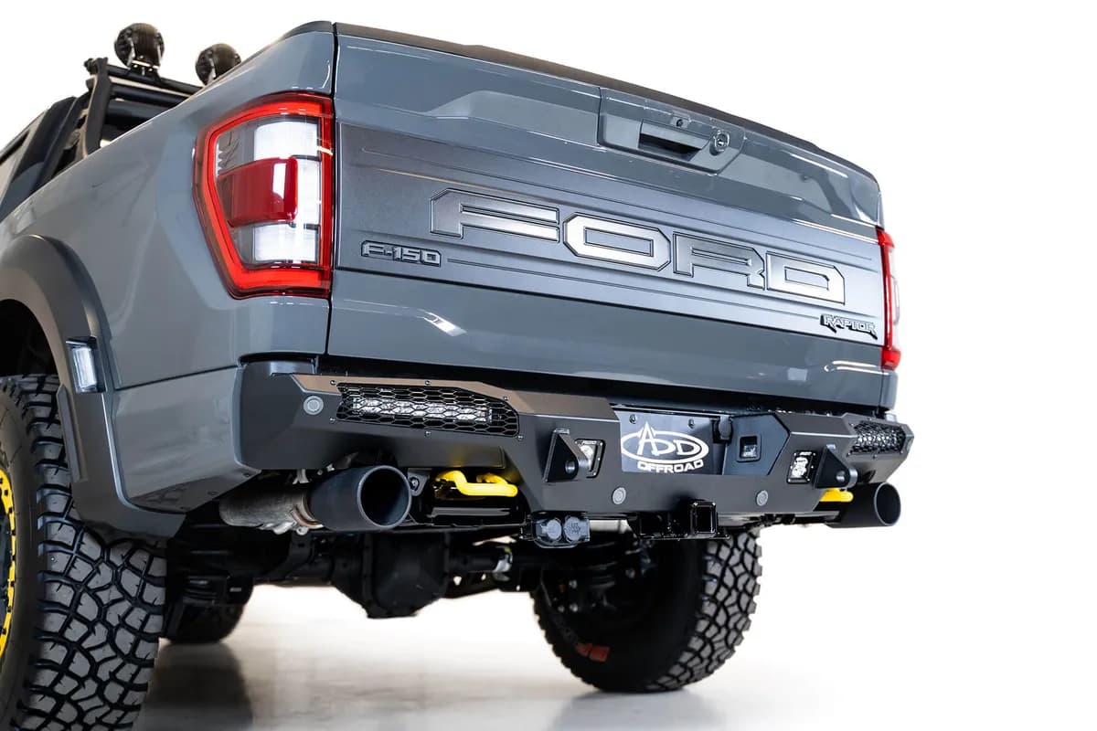 21c Ford Raptor Honeybadger Rear Bumper Hammer Black Powdercoat Finsh