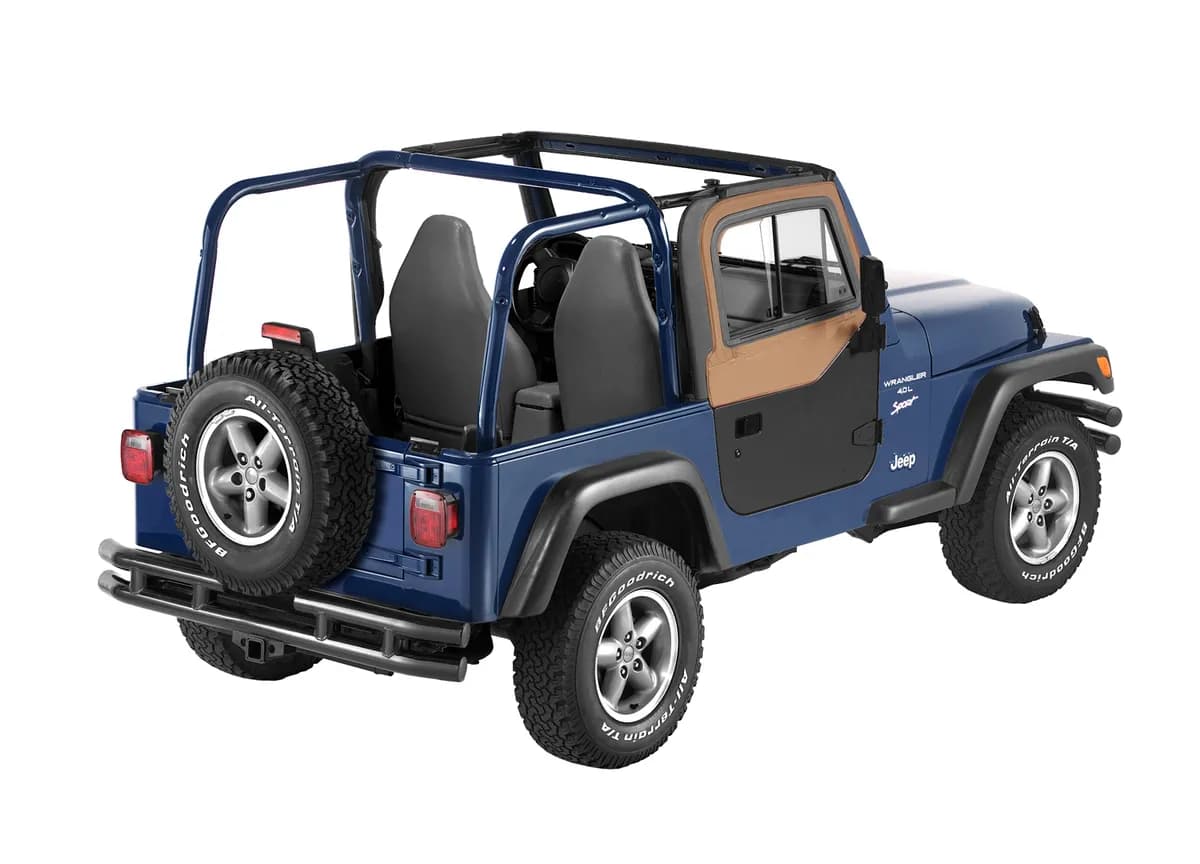 Spice Upper Door Sliders Upper Door Sliders Jeep 97-06 Wrangler; Dual-sliding window; Fit factory soft top and all Bestop soft tops