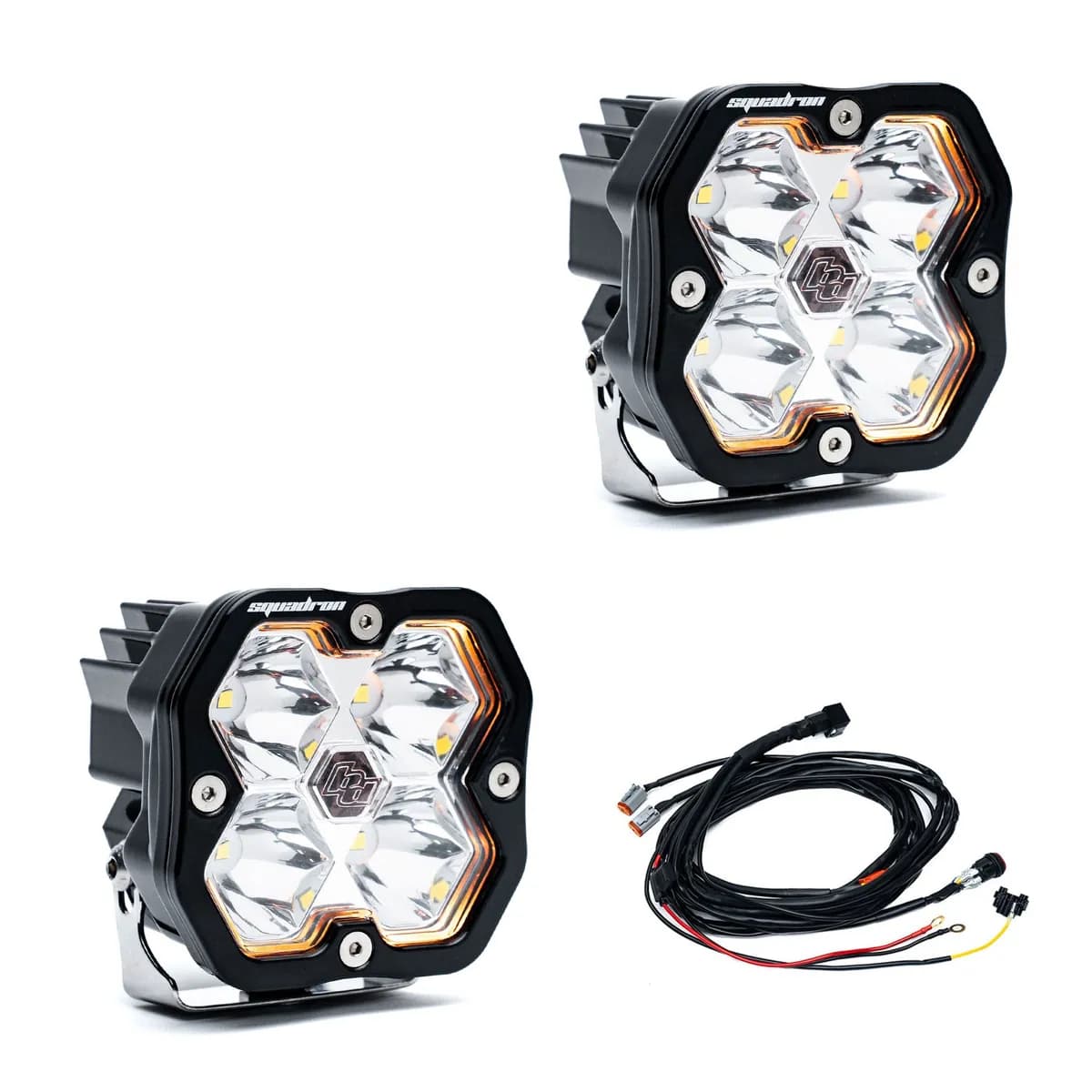 Squadron 2.0 Pro Black LED Auxiliary Light Pod Pair (No Harness) Universal Clear Spot Baja Designs