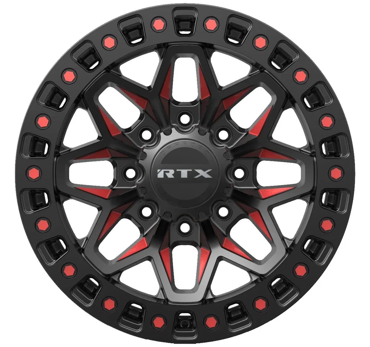 Zion 18x9 8x180 Et20 Cb125.1 Gloss Black Milled Red
