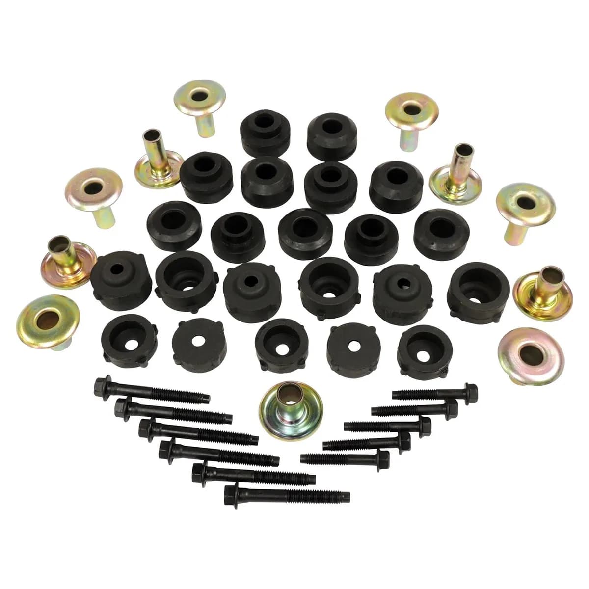 Body Mount Master Kit; Incl. Bushings/Retainers/Washer/Bushing Bolts;
