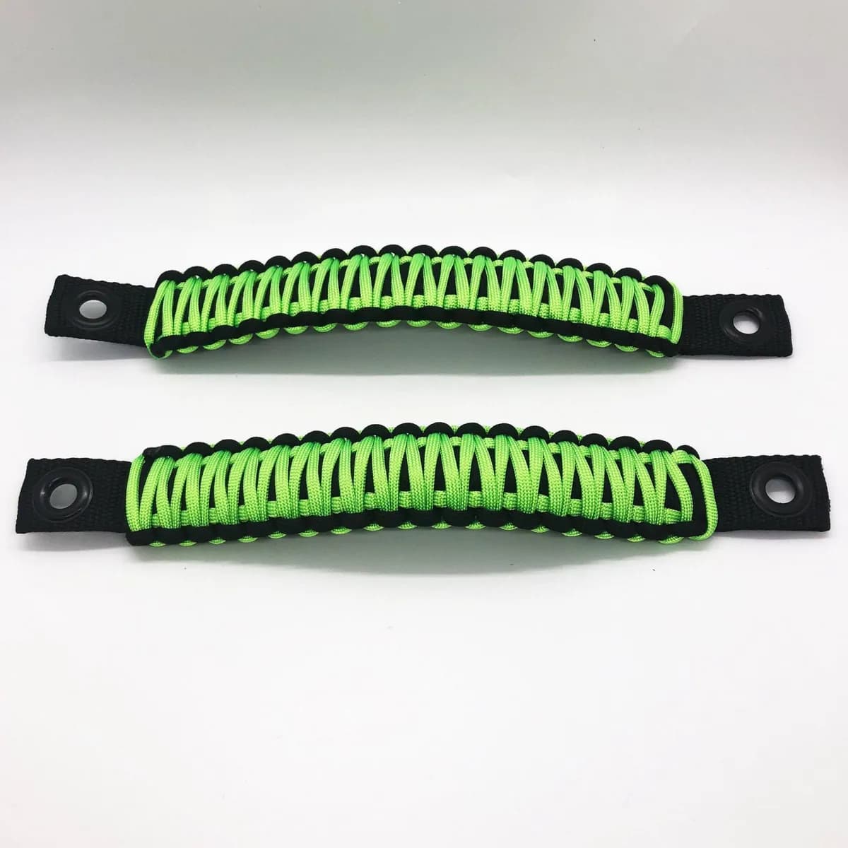 Paracord Grab Handles Rear Pair Bolt-On For Jeep Wrangler Jl, Jlu 2018-2025 - 550 Paracord | Bartact | Black / Neon Green