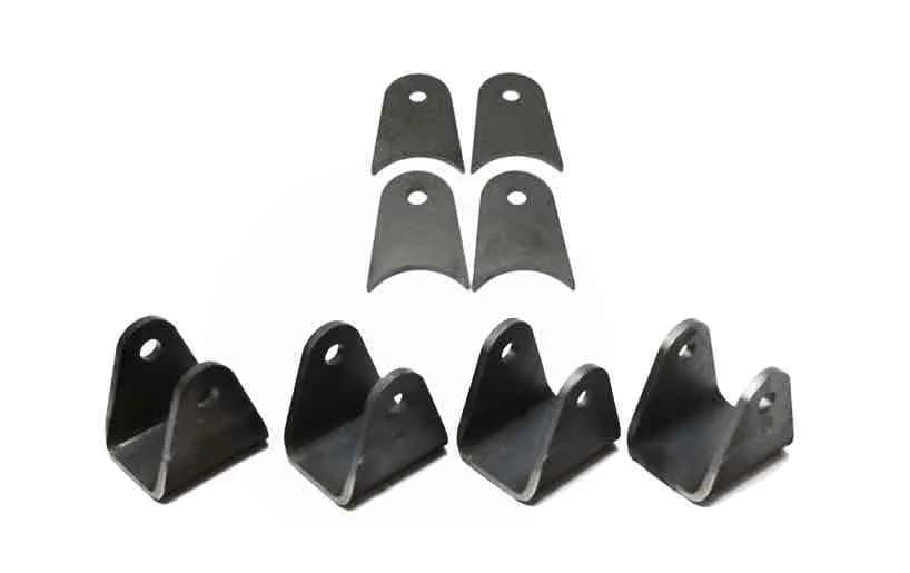 Steinjäger Tabs and Clevises, Weld On 4 Link Tab and Clevis Kits 0.500 Bore 3.00 Axle Diameter 3.00 Inch Clevis Jaw 2.00 Axle Tab Length 4 Axle Tabs, 4 Clevis Tabs