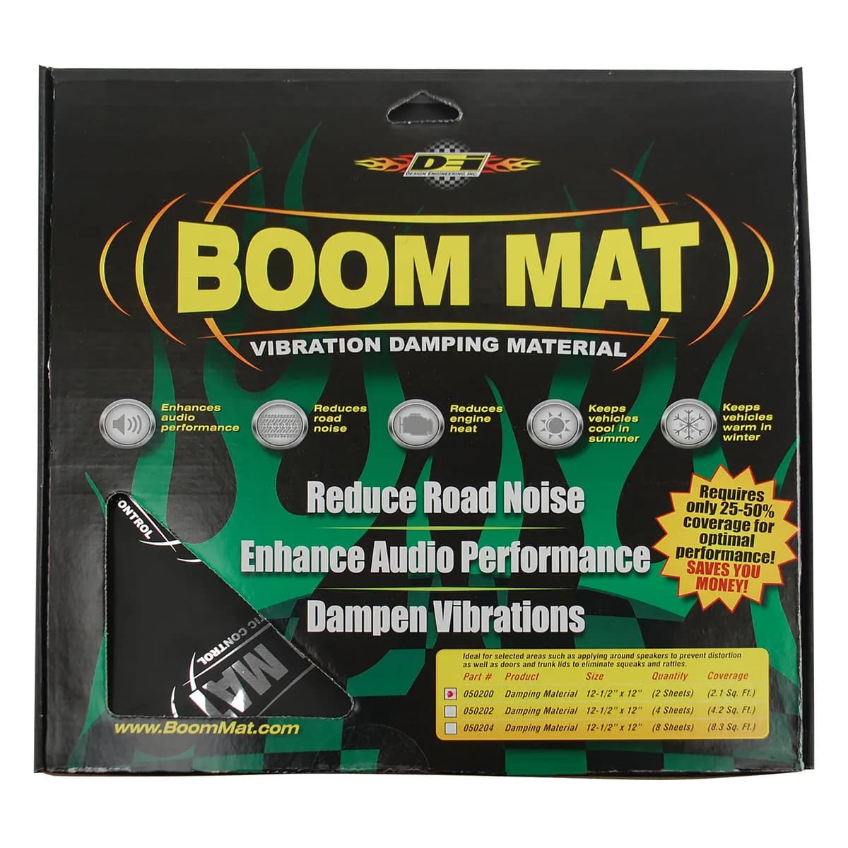 DEI Boom Mat Damping Material - 12in x 12-12in 8 pk - 8.3insq.ft.