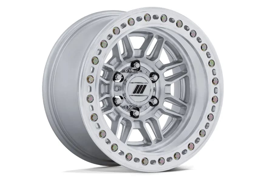 Wheel Pros Equalizer Beadlock Wheel 17X9 5X5 -38 Offset - Gloss Silver w/Machined Face - JT/JL/JK