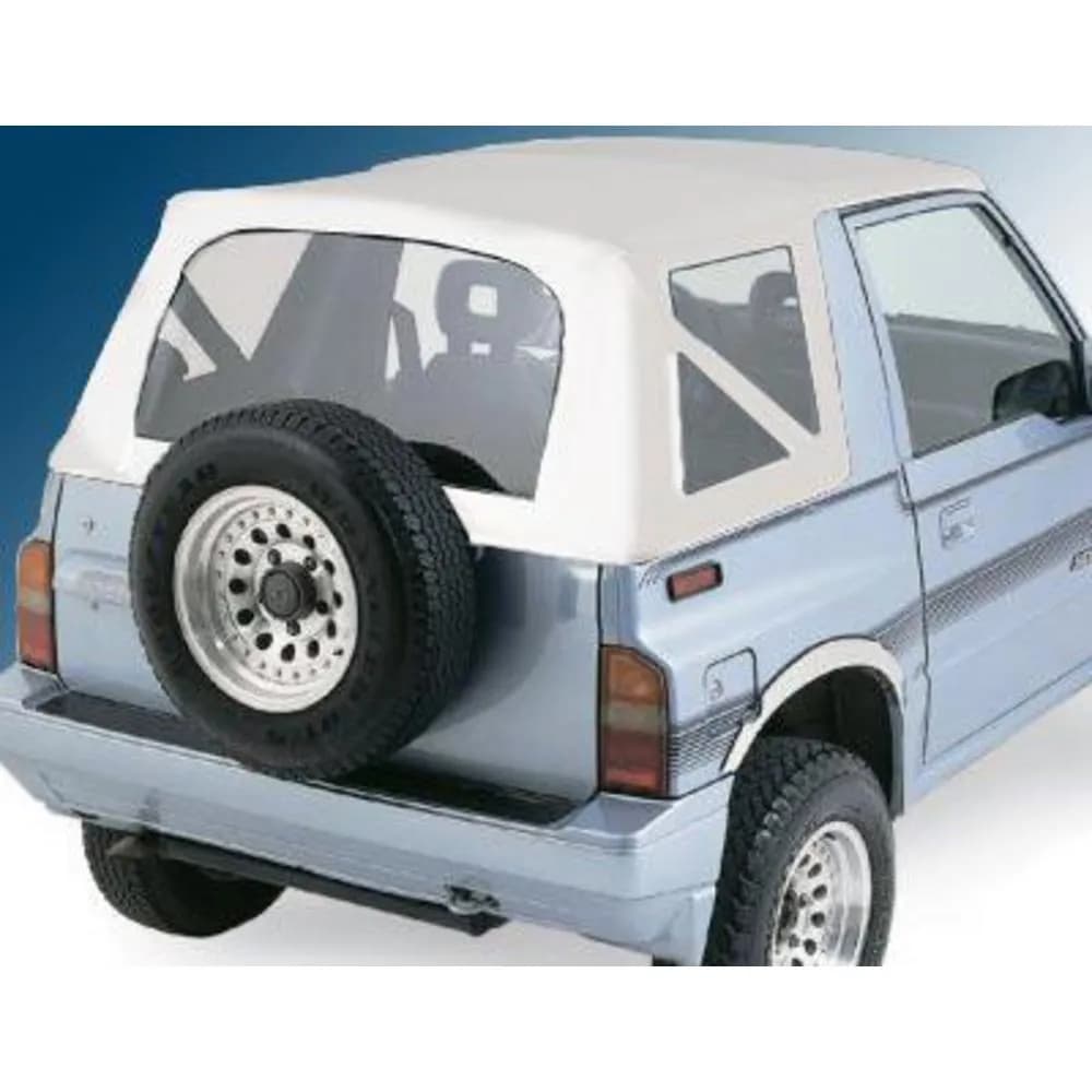 8694 Sidekick/Geo Tracker Replacement Soft Top W/Clear Windows & no Upr Doors; Vinyl White