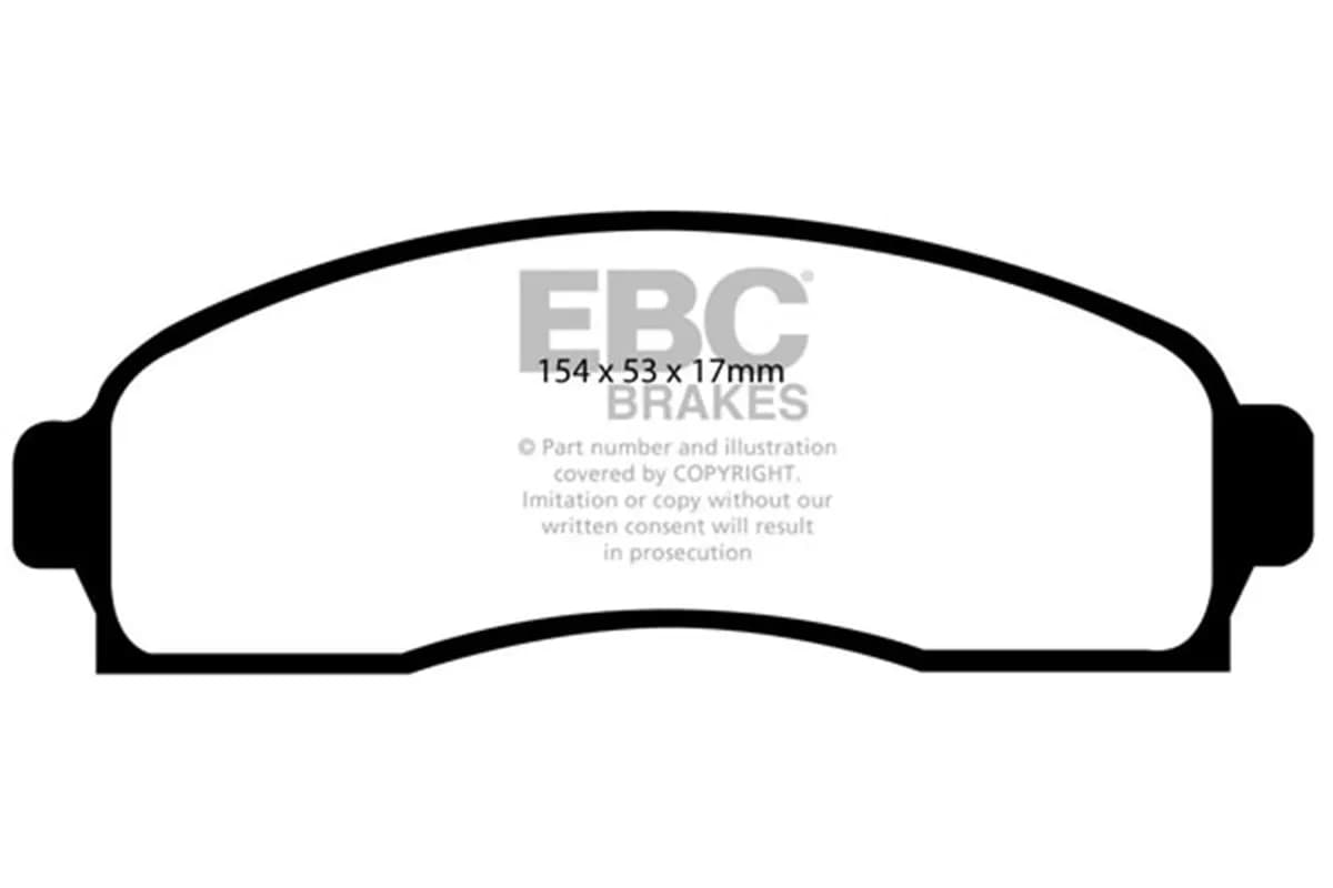 Truck/SUV Extra Duty Brake Pads; FMSI Pad No. D913; Vented; 296mm Dia.; 51mm Height; 26mm Thick; 70.6mm Center Hole Dia.; Pad Dimensions: 154 x 53 x 17mm;