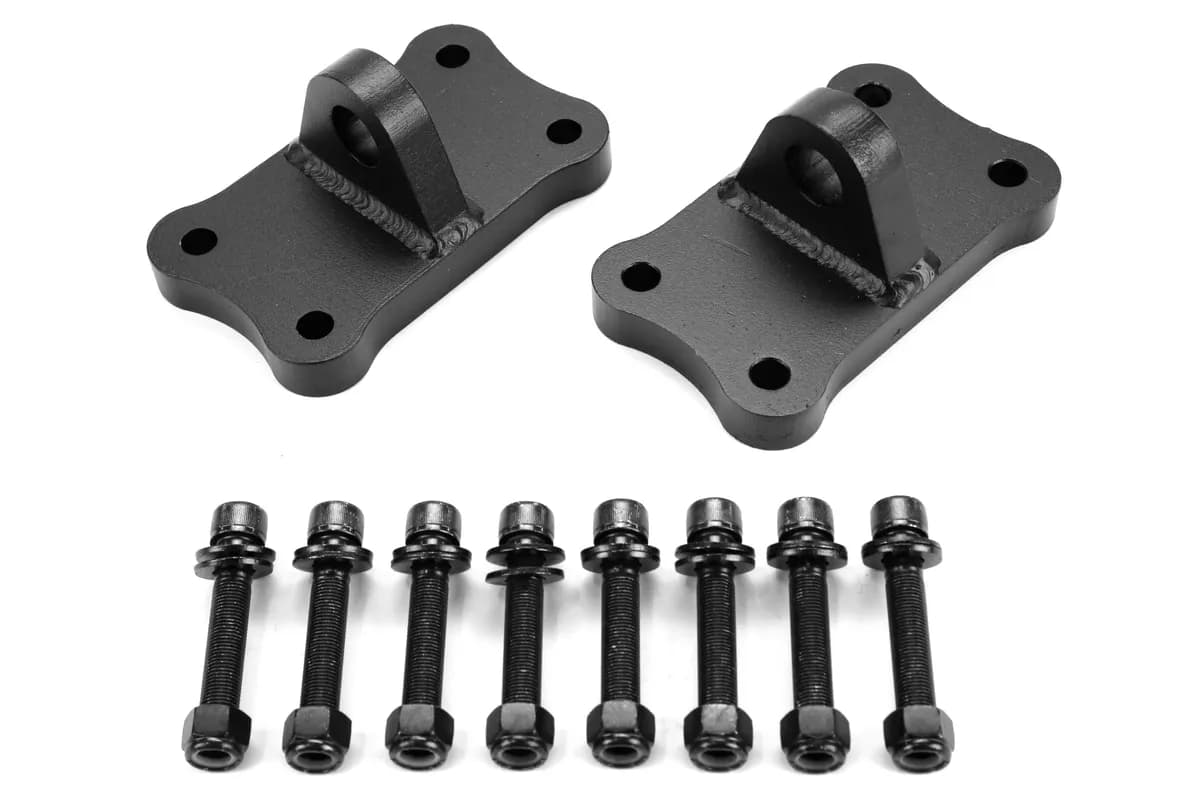 Set of 2 Front Bumper Steel Dring Mounts in Textured Black Powder Coat