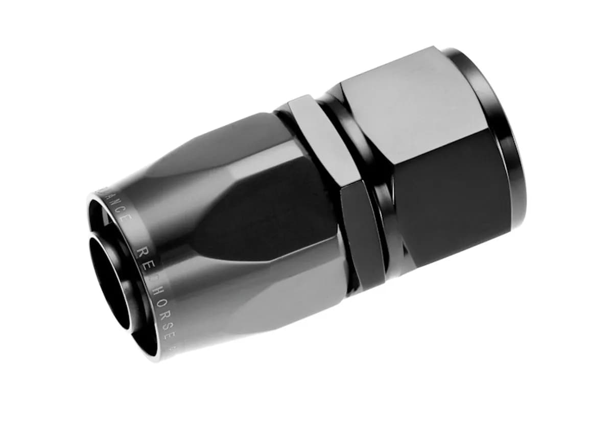 10 Straight Female Aluminum Hose End Black