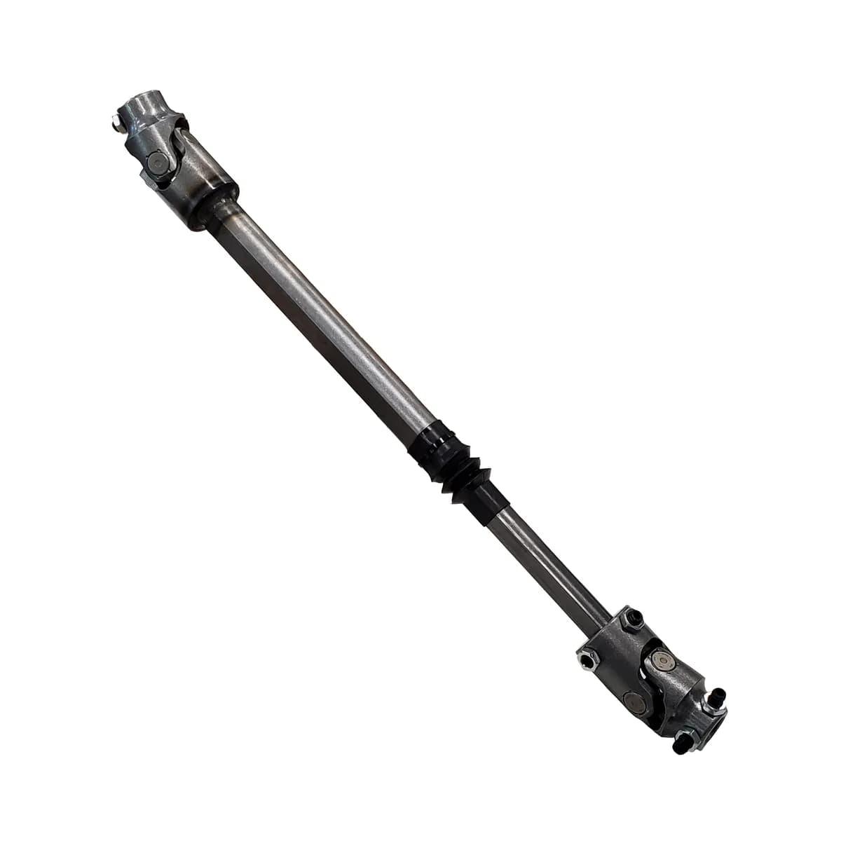 2007-2019 Jeep Wrangler JK Lower Steering Shaft. Heavy duty telescopic steel shaft with billet steel universal joints. Connects from factory steering box to either factory or Borgeson upper steering shaft.