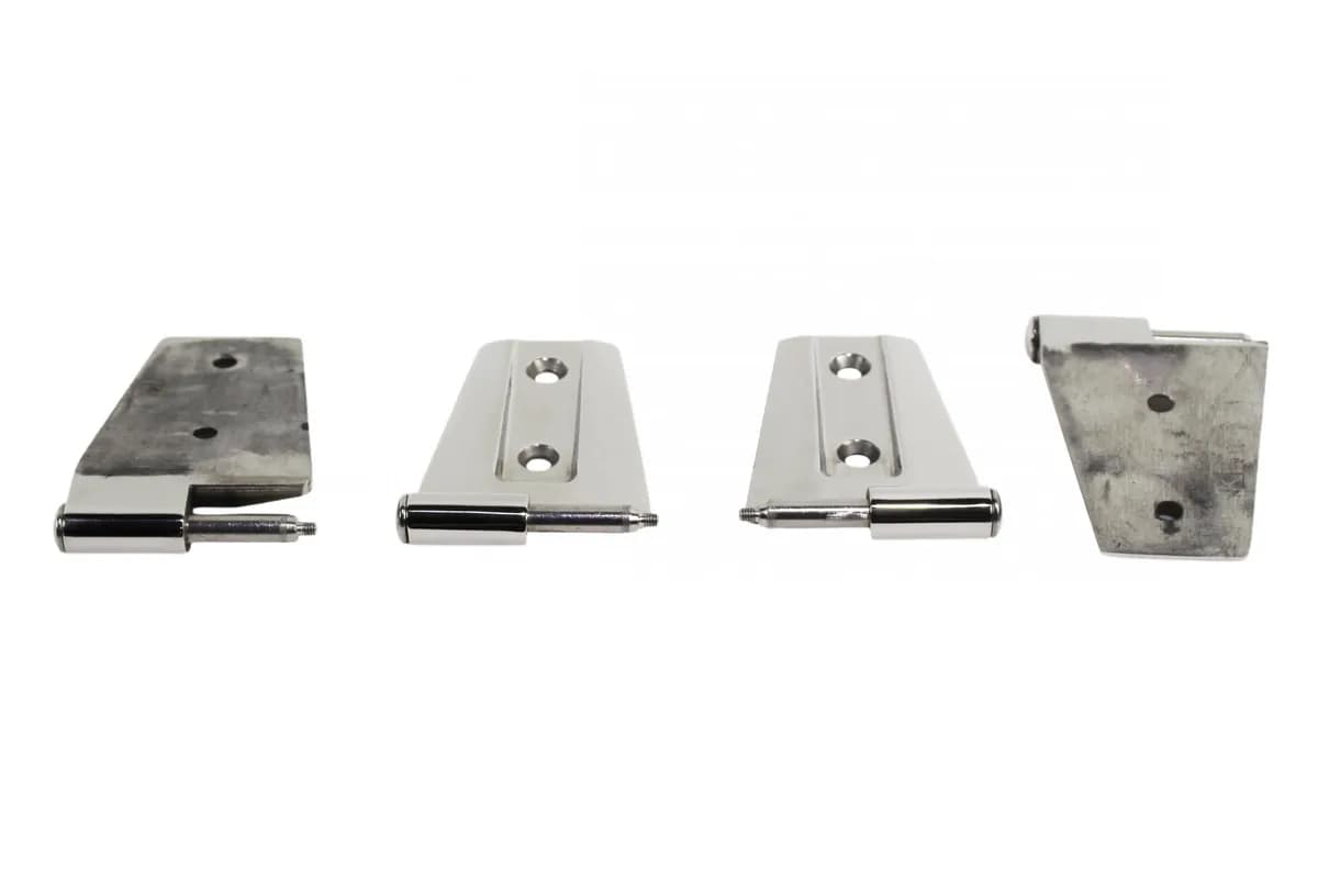 Jeep JK Door Hinge Set 4 Pieces 2 Door 07-18 Wrangler JK Polished Silver Kentrol