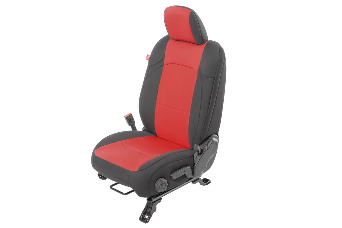 Jeep Wrangler Neoprene Seat Covers for 18-20 Jeep Wrangler JL Unlimited 4-Door w/Cloth Interior Red Diver Down