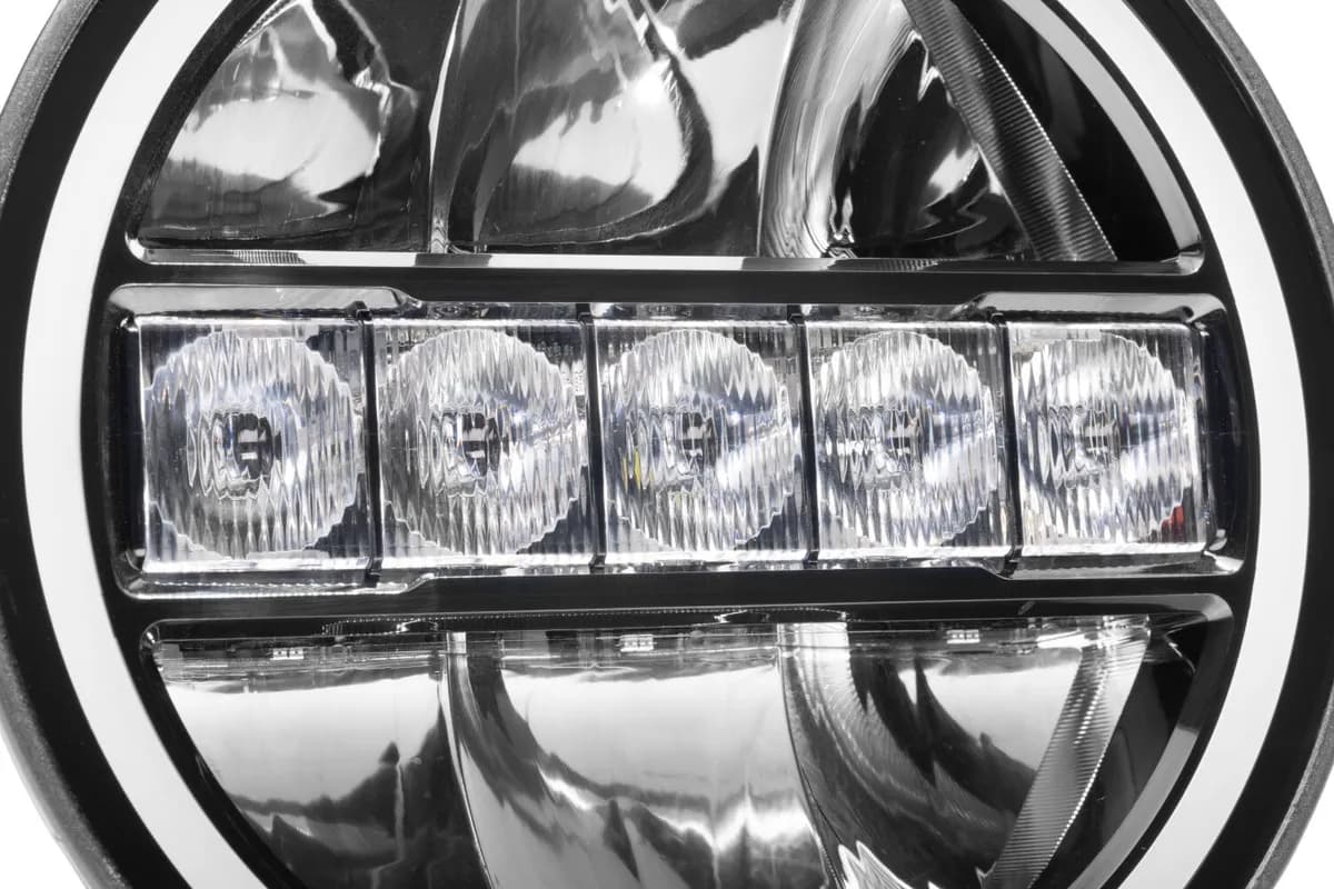 go Rhino 751080711crs Blackout Series - Maxline 7 LED Hi/Low Beam With Multi Daytime Running Light