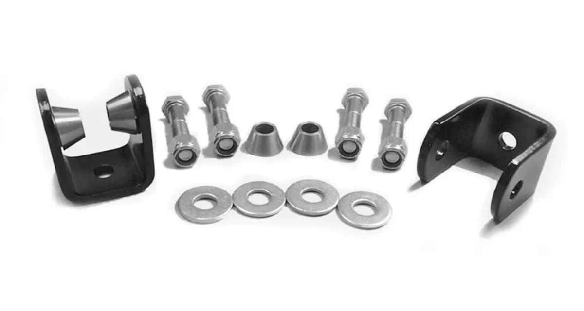 Steinjäger Drop Clevis Kits (Without End Links) Sway Bar End Links 12mm Bore Clevises are Chrome Plated Includes Misalignment Spacers Includes 2 Clevises