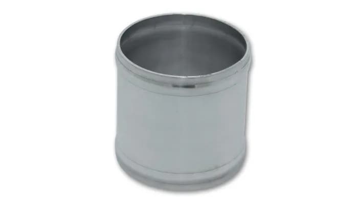 Aluminum Joiner Coupler; 2.5 in. Tube OD; 3 in. Length; 1.7mm Wall Thickness; 6063 Aluminum; Polished;