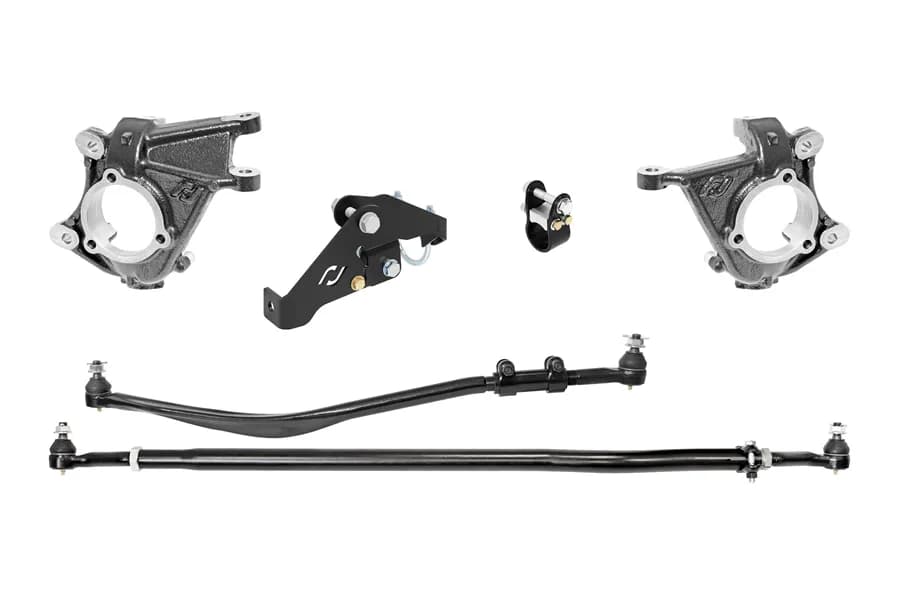 Currectlync Wrangler JK High Steer Kit For Stabilizer Shock. Incl. Knuckles Drag Link Tie Rod Trac Bar Reloc/Shock Mount Shock Tie Rod Clamp RockJock 4x4