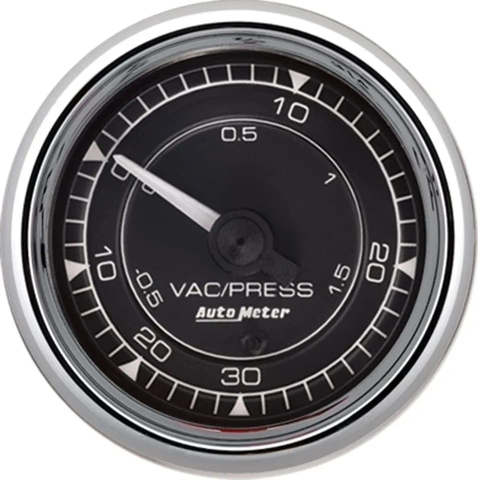 Gauge Vac/Boost 2 1/16in 30inhg30psi Mechanical Chrono Chrome