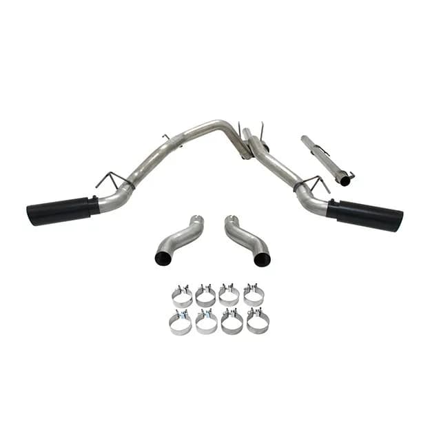 09-15 Ram 1500 V8 Outlaw Series Dual Exhaust with Super 10 muffler and black exhaust tips