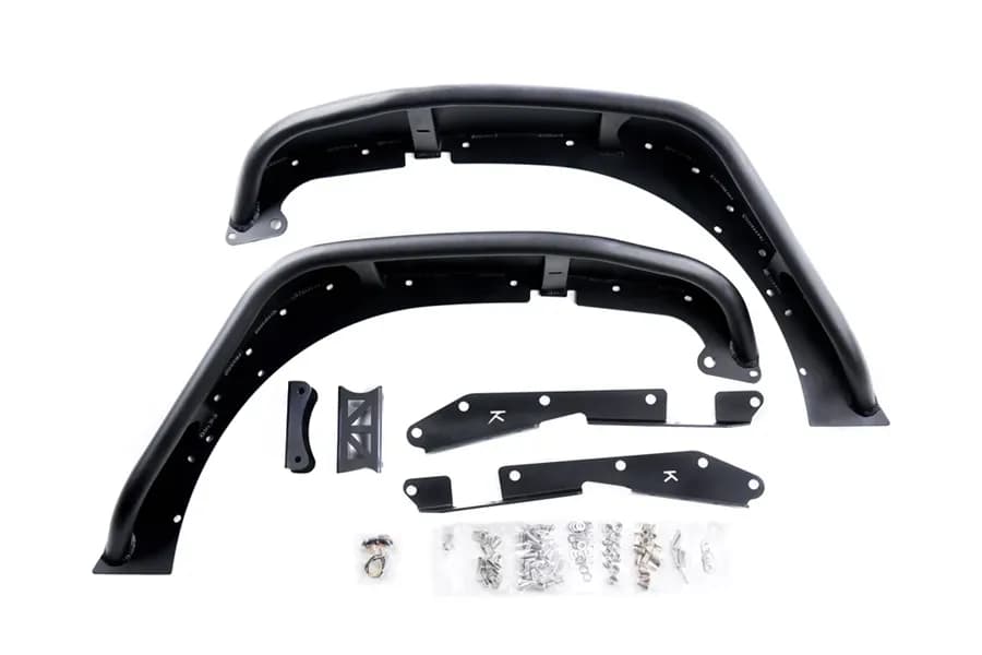 0718 Wrangler Jk/Jku Full Assault Black Aluminum Fender Kit Black Front