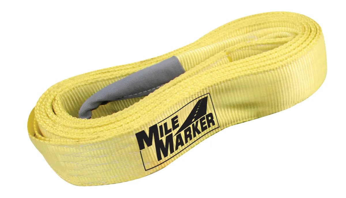 15 Foot Tow Strap 3 Inch x 15 Foot 30,000 LB Capacity Yellow Mile Marker
