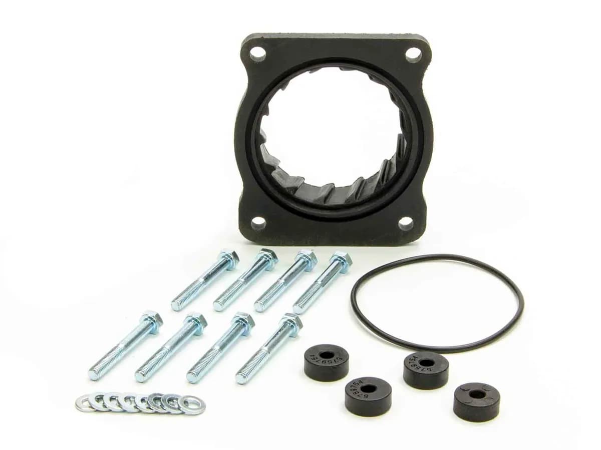 Vortice Throttle Body Spacer; Increases Lower End Torque/Fuel Efficiency/Throttle Response w/Stock Or Volant Intakes; Incl. Gasket And Hardware; Glass-Filled Nylon Composite;