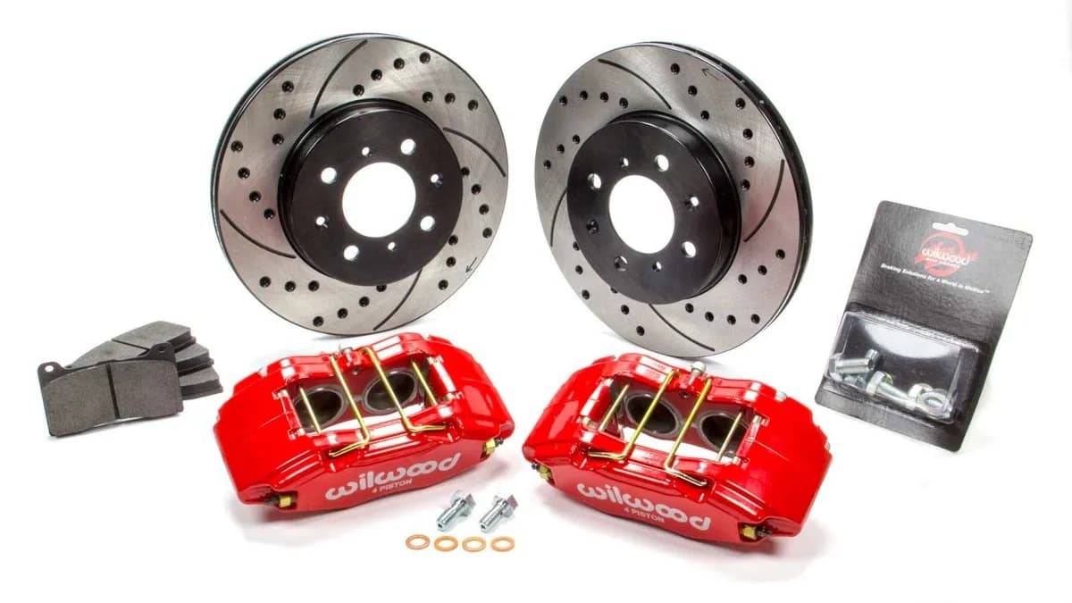 Wilwood DPHA Front Caliper and Rotor Kit Drill Red Honda Acura w 262mm OE Rotor