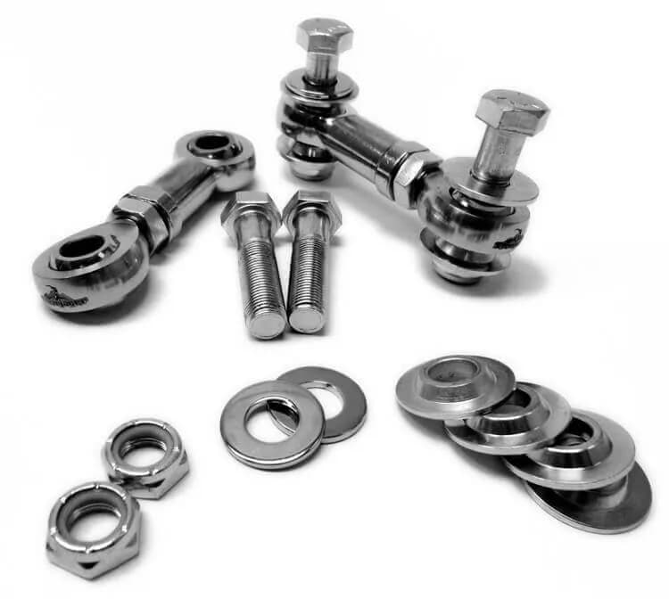 Without Drop Clevises M10 x 1.50 99mm Long Steel Housing, PTFE Race Heims Zinc Plated