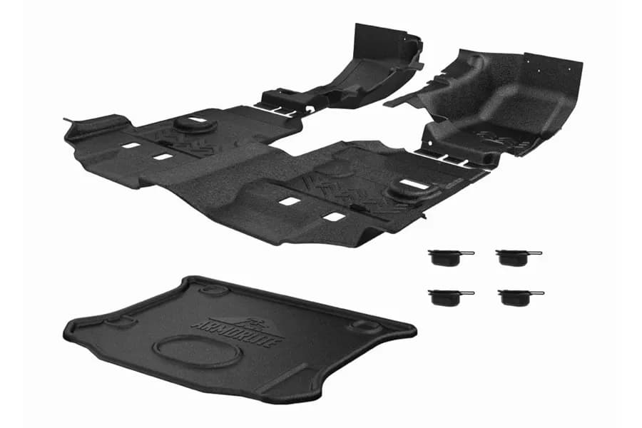 0718 Wrangler 4DR 4pc Full Kit Composite Flooring Mesa Smoke