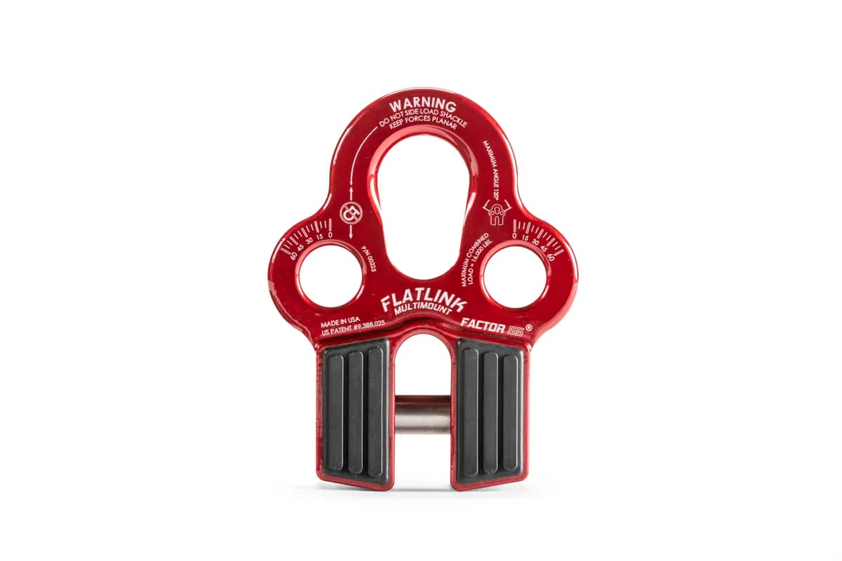 Winch Line Shackle Mount Foldable Flatlink Multimount Red Factor 55