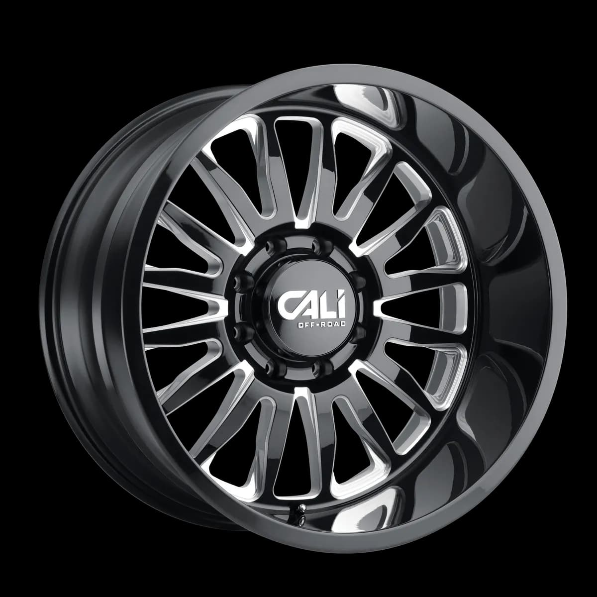 Cast Aluminum Wheels Summit 9110 GB-M 20x9 Milled Spokes Gloss Black 8 On 180 Bolt Pattern 0 Offset Cali Offroad Wheels