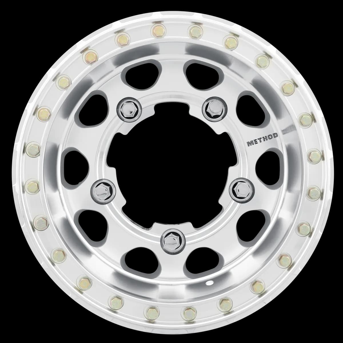 Aluminum Wheels 17x6.5 Buggy Beadlock MR103 Bolt Pattern 5 On 205 Offset -38 Lip Size 2.91 Raw Machined Method