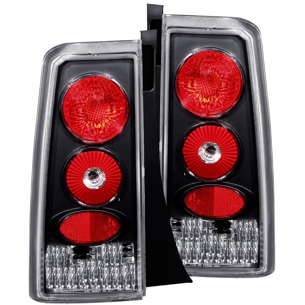 Tail Light Assembly; Clear Lens; Black Housing; Pair;