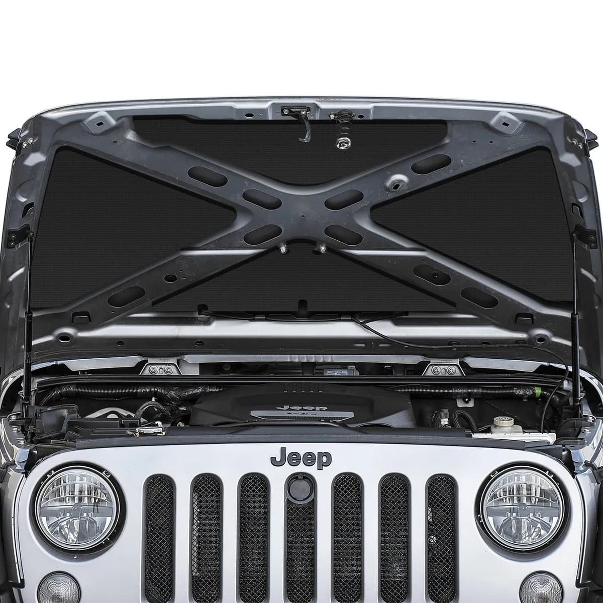 0717 Wrangler JK Under Hood Liner Kit Peel & Stick Black