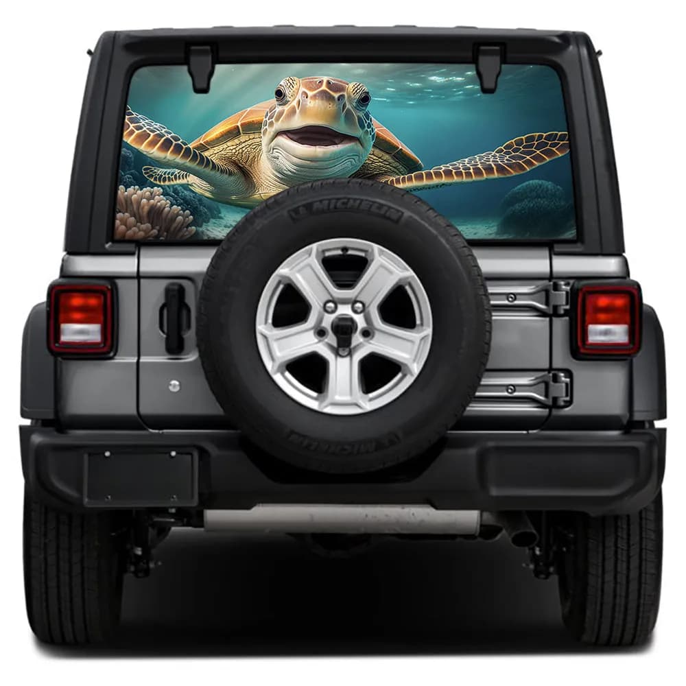 Turtle Smile Rear Window Decal