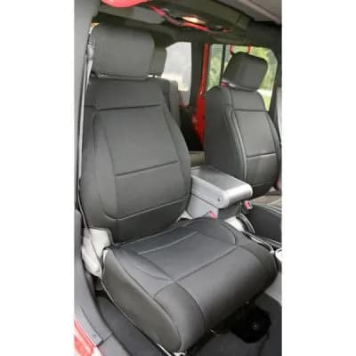 Seat Cover Kit Front Neoprene Black; 0710 Jeep Wrangler Jk