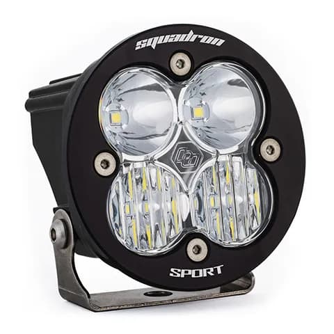 Baja Designs Squadron-R Sport Black LED Auxiliary Light Pod, Driving/Combo - Clear