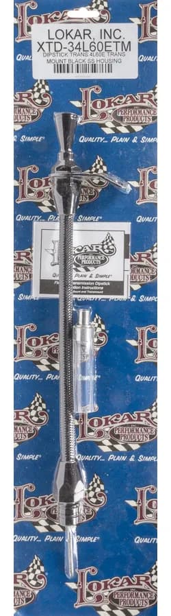 Hi-Tech Flexible Braided Transmission Dipstick; Transmount; Incl. Flexible Inner Dipstick/Funnel Adapter/Braided Black Stainless Outer Housing; Black Finish;
