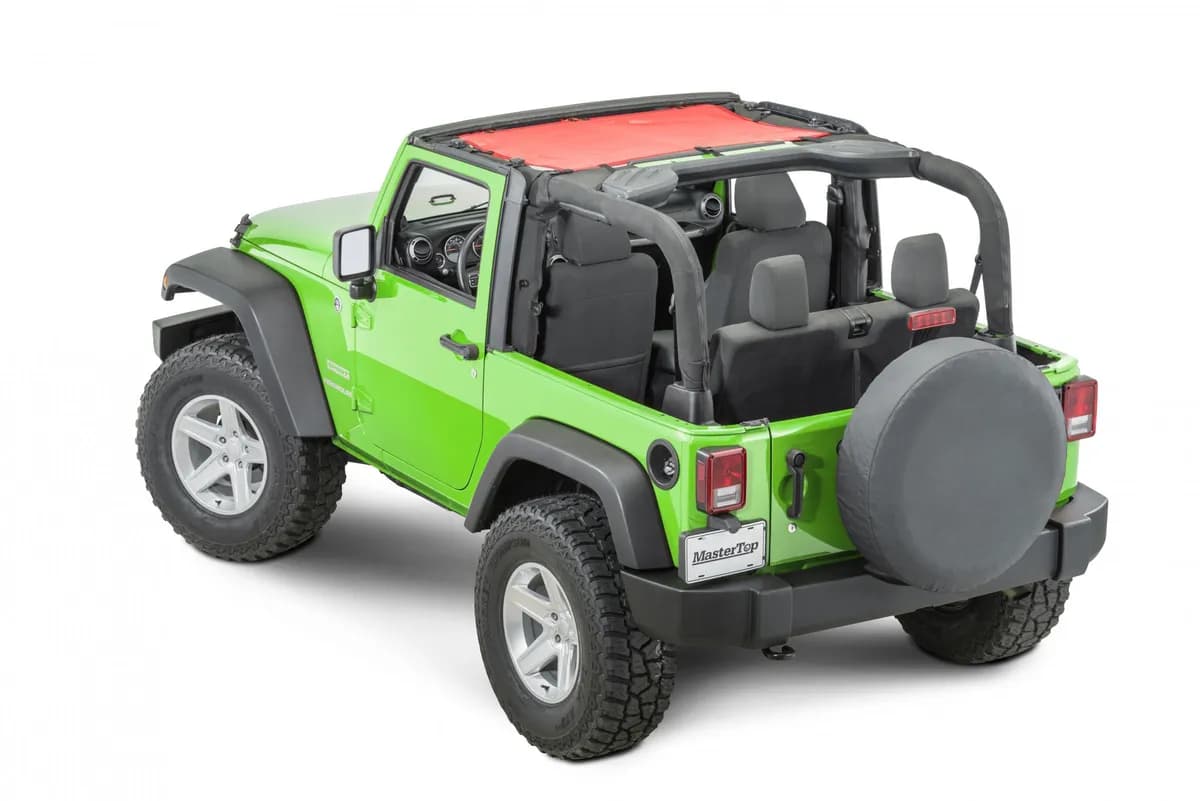 Jeep JK Mesh Bimini Top ShadeMaker Plus For 07-18 Wrangler JK 2 Door Red MasterTop